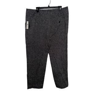 NWT Linen Black White Dress Pants Trousers Office Career Business Casual 16
